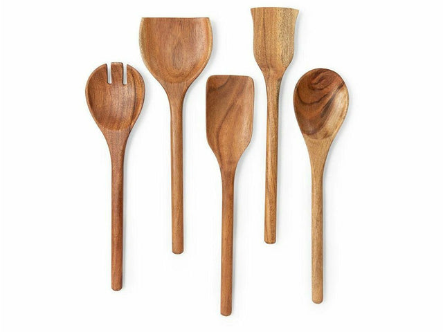 Acacia Wood Serving Spoons - Set of 5 - Silken