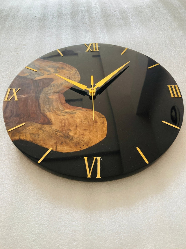 Desert Trail Wood - Epoxy Wall Clock - 14 inch (Round) - Silken