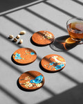 Humming - Bird Wooden Coasters - Set of 4 - Silken