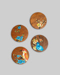 Humming - Bird Wooden Coasters - Set of 4 - Silken