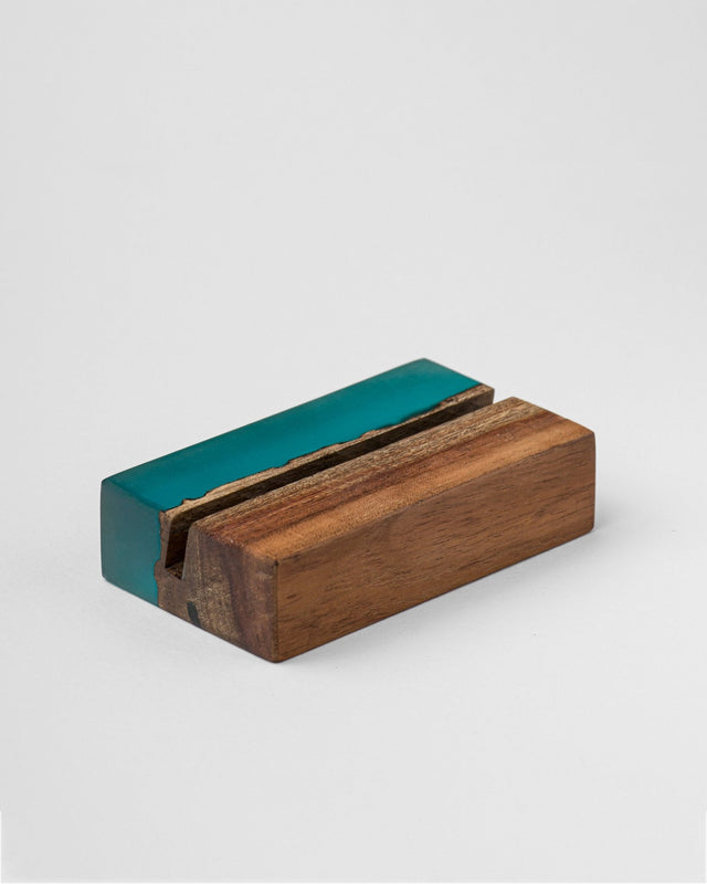 Island Paradise Wood - Epoxy Desk Card Holder - Silken