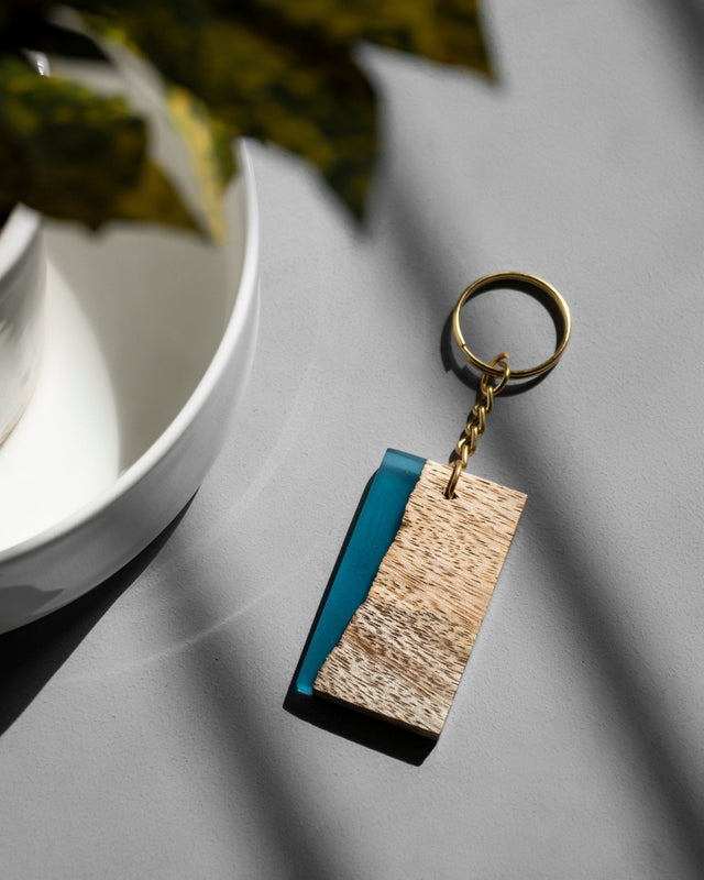 Island Paradise Wood - Epoxy Keychain - Silken