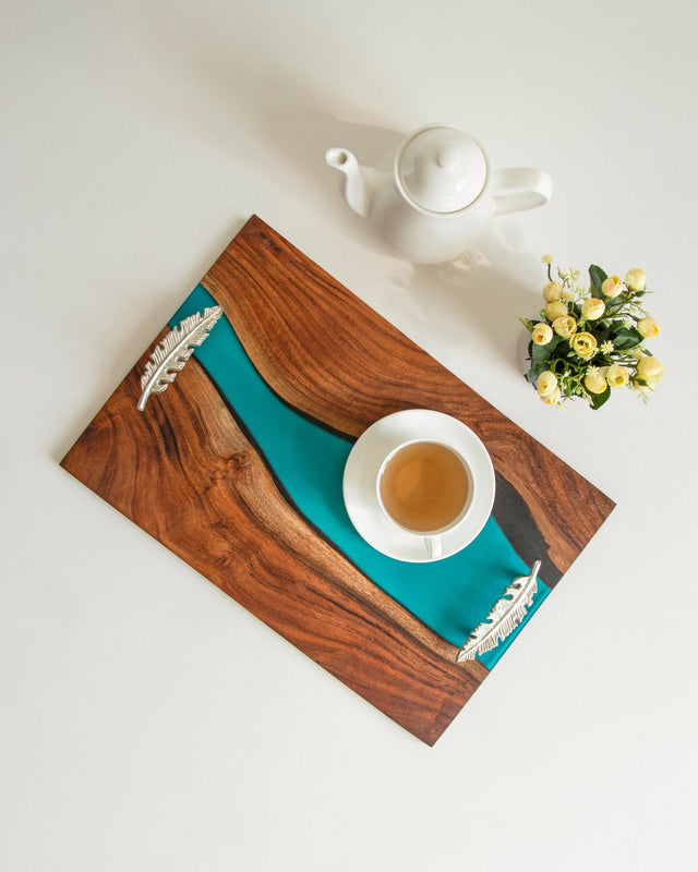 Island Paradise Wood & Epoxy Serving Tray (Large) - Silken