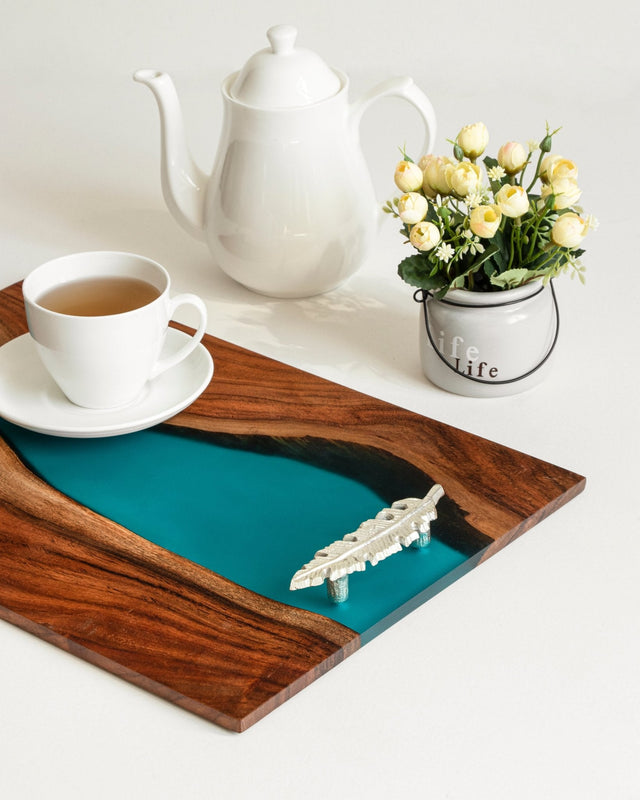 Island Paradise Wood & Epoxy Serving Tray (Large) - Silken