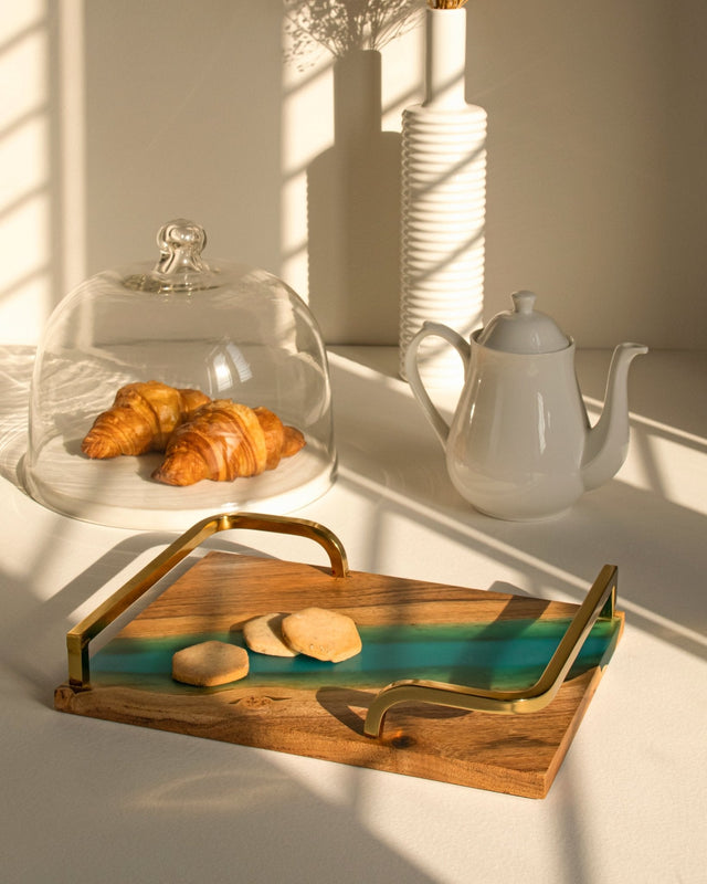 Island Paradise Wood & Epoxy Serving Tray - Small - Silken