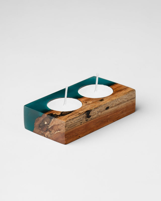 Island Paradise Wood - Epoxy Tea Light Holder - Silken