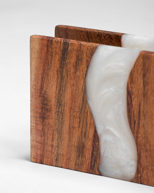 Moon Mist Wood And Epoxy Napkin Holder - Silken