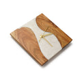 Moon Mist Wood And Epoxy Wall Clock (Square) - Silken