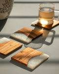 Moon Mist Wood & Epoxy Coasters (Square) - Silken