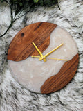 Moon Mist Wood - Epoxy Wall Clock (Round) - Silken