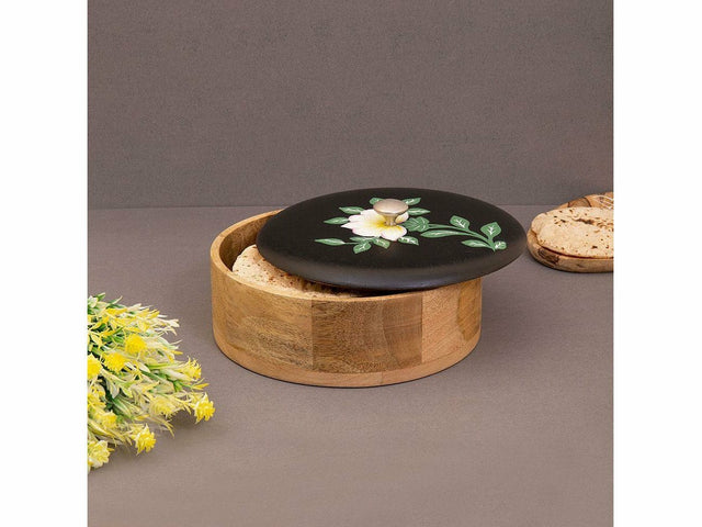 Wood Handpainted Roti Box - Silken