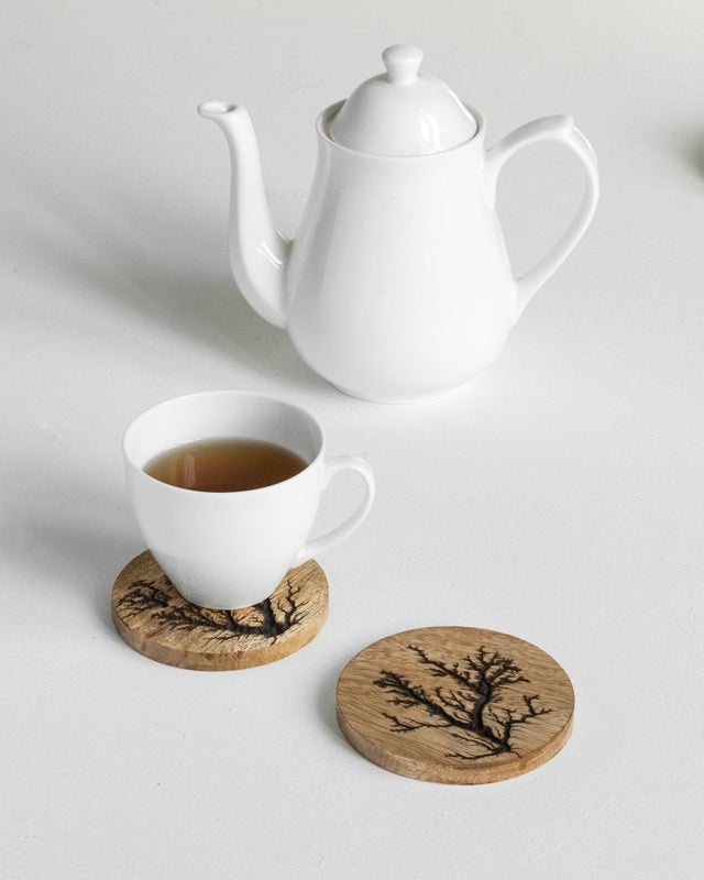 Wooden Lichtenberg Coasters - Silken