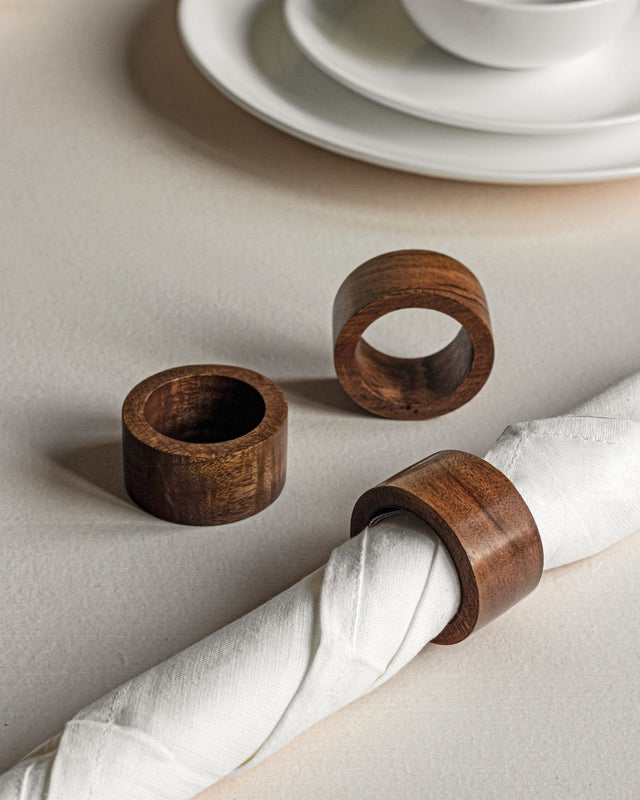 Wooden Napkin Rings - Round - Silken