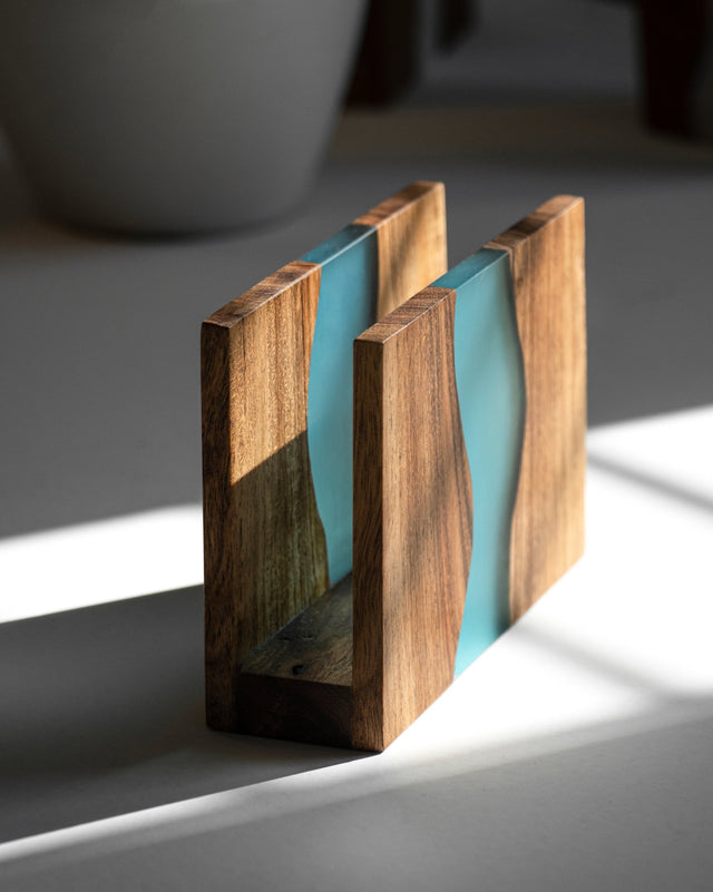 Island Paradise Wood And Epoxy Napkin Holder - Silken